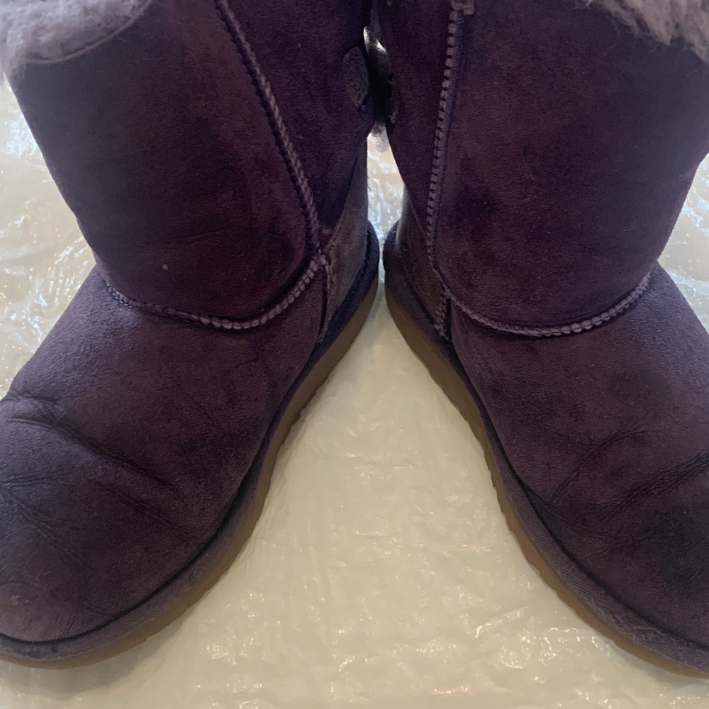 UGG Purple Shearling Boots with Bailey Bows